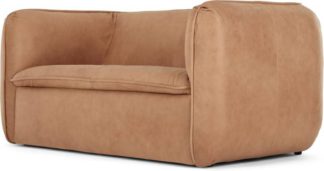 An Image of Berko 2 Seater Sofa, Tan Leather