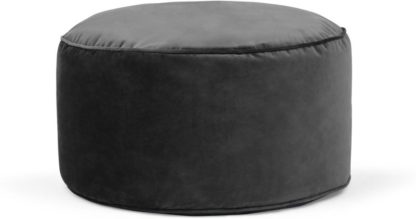 An Image of Lux Velvet floor cushion, Grey Velvet