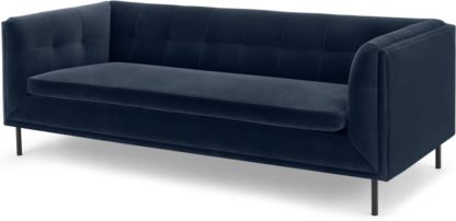 An Image of Farley Large 2 Seater Sofa, Navy Cotton Velvet