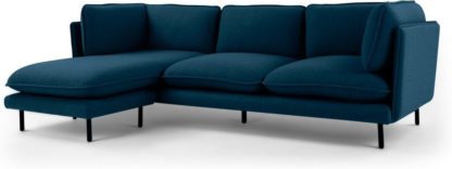 An Image of Wes 3 Seater Chaise End Corner Sofa, Petrol Teal