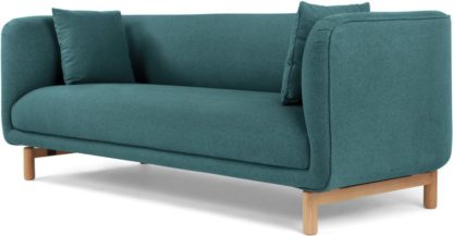 An Image of Becca 3 Seater Sofa, Mineral Blue