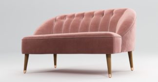 An Image of Custom MADE Margot 2 Seat sofa, Velvet Old Rose, Light Wood Copper Leg
