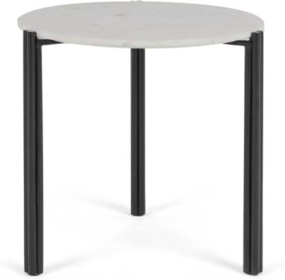 An Image of Baylor Side Table, Black and Marble