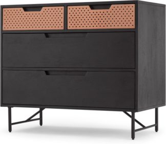An Image of Franklin Chest Of Drawers, Mango Wood & Copper