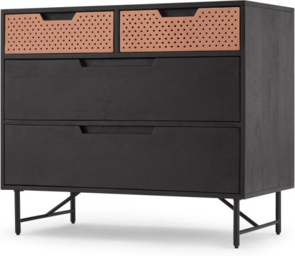 An Image of Franklin Chest Of Drawers, Mango Wood & Copper