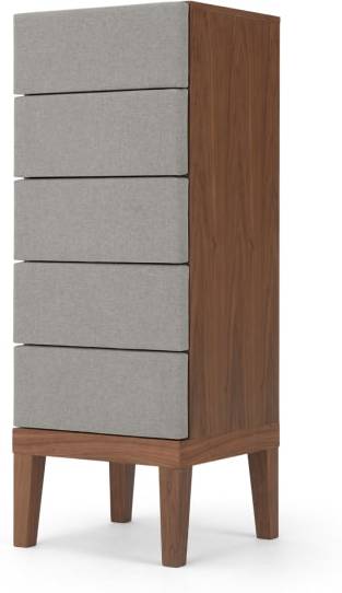 24f32f4d12ac0425faa3be85798939fedf02c69e869d4db4d5ee058c24f8e367.jpg An Image of Lansdowne Upholstered Tall Chest, Walnut and Heron Grey