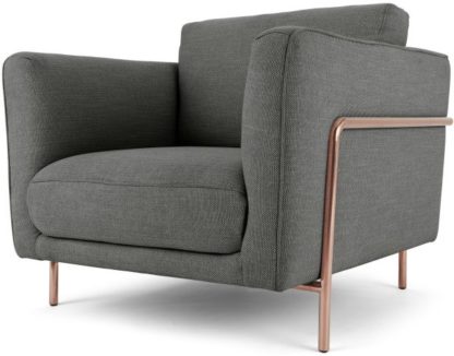 An Image of Everson Armchair, Shuttle Grey with Copper leg