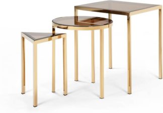 An Image of Nova Set of 3 Nesting Tables, Brass