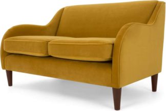 An Image of Helena 2 Seater Sofa, Plush Turmeric Velvet