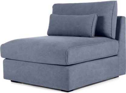 An Image of Trent Loose Cover Modular Seat, Washed Blue Cotton