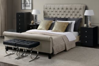 An Image of AMARE Upholstered Bed - Latte