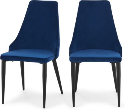 279e8ea28a503129e7262a61d9baadc78e699c523f0592608602af86884b5bb2.jpg An Image of Set of 2 Julietta Dining Chairs, Electric Blue Velvet