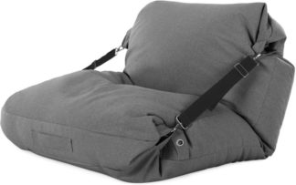 An Image of Tuck Bean Bag Floor Chair, Marl Grey with Contrast Black Strap
