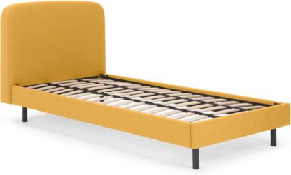 An Image of MADE Essentials Besley Single Bed, Yolk Yellow