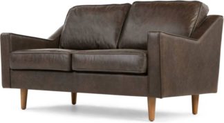 An Image of Dallas 2 Seater Sofa, Oxford Brown Premium Leather