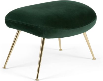 An Image of Moby Footstool, Pine Green Velvet