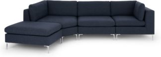 An Image of Monterosso Left Hand Facing Modular Chaise End Sofa, Storm Blue