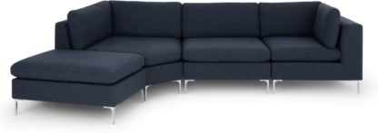 An Image of Monterosso Left Hand Facing Modular Chaise End Sofa, Storm Blue