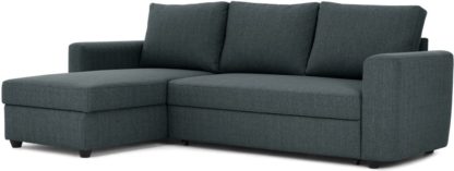 An Image of Aidian Corner Storage Sofa Bed, Night Blue