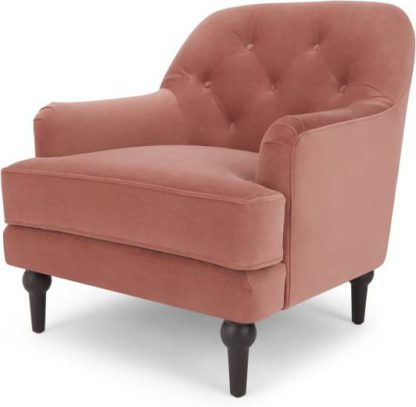 An Image of Flynn Armchair, Blush Pink Velvet