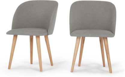 An Image of Set of 2 Stig Dining Chairs, Manhattan Grey and Oak