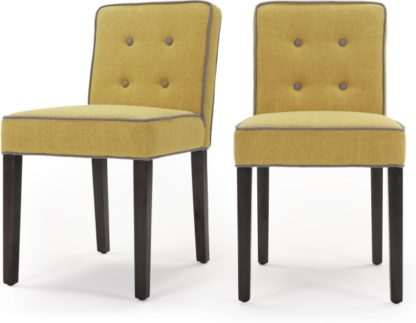 An Image of Set of 2 Hoxton Dining Chairs, Pistachio Green and Graphite Grey