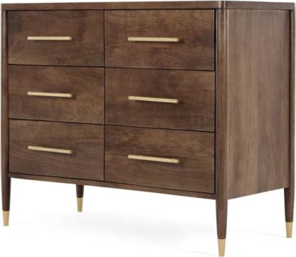 An Image of Hix Wide Chest of Drawers, Mango & Brass