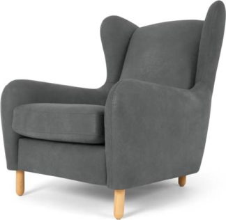 An Image of Rubens Wingback Armchair, Pavillion Grey Leather