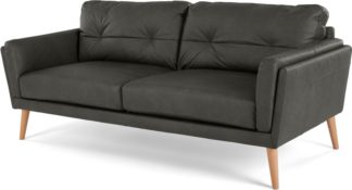 An Image of Sampson 3 Seater Sofa, Liberty Grey Leather