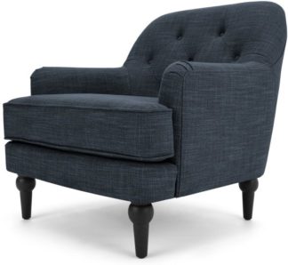 An Image of Flynn Armchair, Atlantic Blue Linen Mix