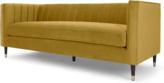 An Image of Evadine 3 Seater Sofa, Vintage Gold Velvet