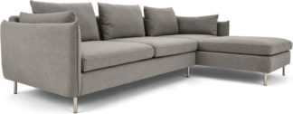An Image of Vento 3 Seater Right Hand Facing Chaise End Corner Sofa, Manhattan Grey