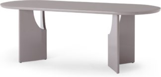 An Image of Mekkin 8 Seat Dining Table, Gloss Grey
