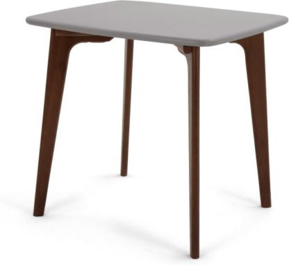 An Image of Fjord 4 Seat Square Compact Dining Table, Dark Stain Oak and Grey