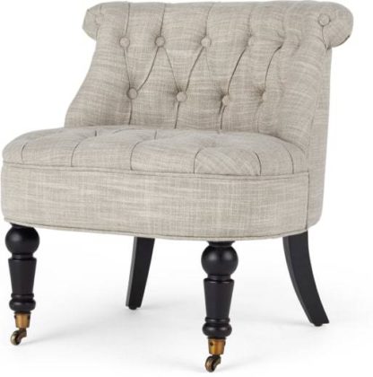 An Image of Bouji Accent Chair, Taupe Linen Mix