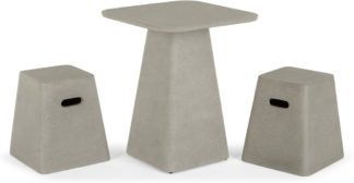 An Image of Kalaw Garden Bistro Table and Set of 2 Stools, Concrete