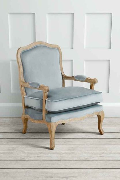 An Image of Le Brun - French Oak Silver Occasional Armchair