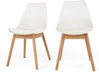 An Image of Set of 2 Thelma Dining Chairs, Oak and White