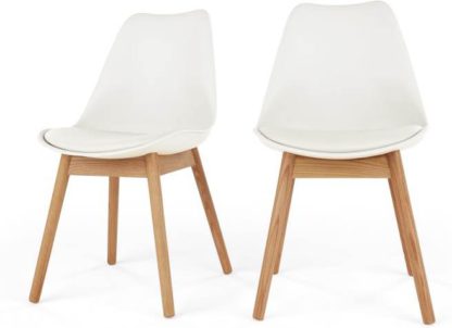 An Image of Set of 2 Thelma Dining Chairs, Oak and White