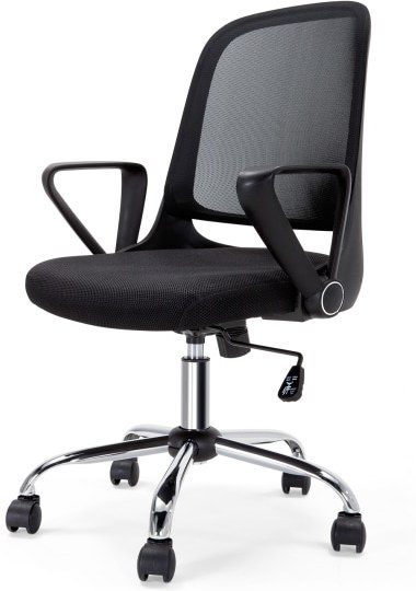 37f694cae8c6f63815a5f44718d8e2f04c51ad5d4b7cea7f5c23f6309d16c031.jpg An Image of Rizzo Swivel Office Chair, Black