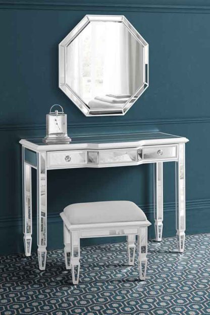 38c60113f425f12e89af052575566f1a5ce422d5468a15d1e5c6c21b6b021253.jpg An Image of Leonore Dressing Table & Stool & Mirror