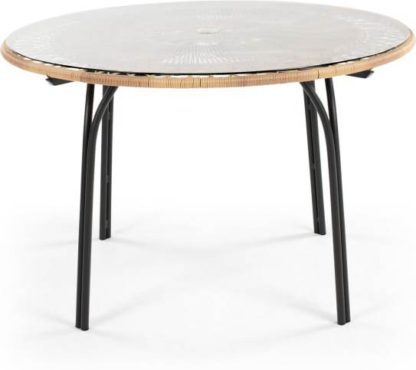 An Image of Lyra Garden 6 Seater Dining Table, Charcoal Grey