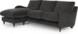 An Image of Sofia Chaise End, Velvet Plush Asphalt