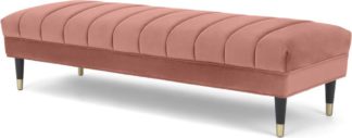 An Image of Evadine Ottoman Bench, Blush Pink Velvet