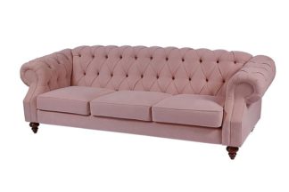 An Image of Buster 3 seat sofa Blush Pink