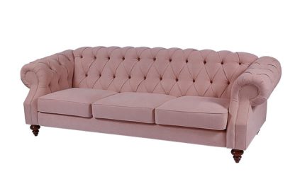 3a89f189ad7a4159e667bfb7020a1b46c67ba330cd35f141825e41f6ab0667f2.jpg An Image of Buster 3 seat sofa Blush Pink