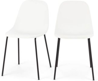 An Image of Set of 4 Busby Dining Chairs, White and Black