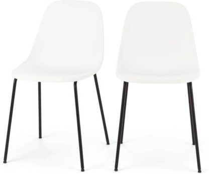 An Image of Set of 4 Busby Dining Chairs, White and Black