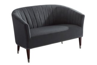 An Image of Bellini 2 Seater Sofa Storm Grey Velvet