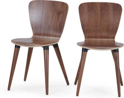 An Image of Set of 2 Edelweiss Dining Chairs, Walnut and Black